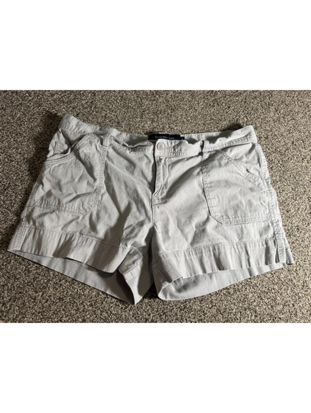 Calvin Klein Jeans Women’s Size 12 Gray Pinstripe Casual Shorts